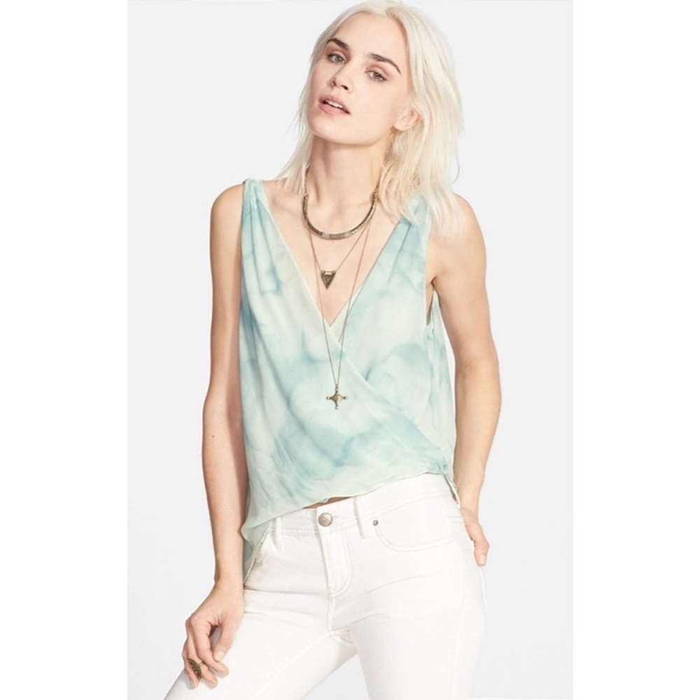 NEW Free People Aqua Sea Wrapped Tie Dye Tank Top